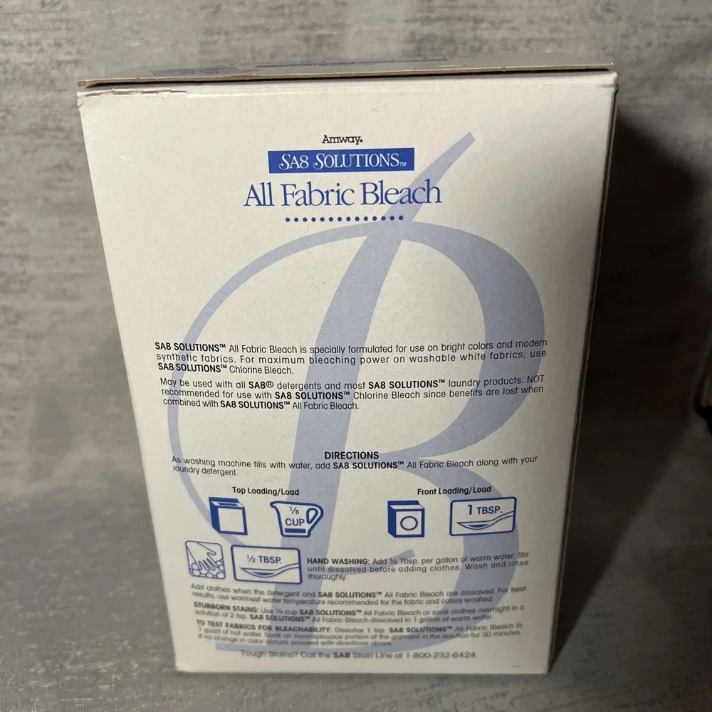 Amway SA8 Solutions All Fabric Bleach 3lbs 45 Washloads Vintage NEW Old Stock